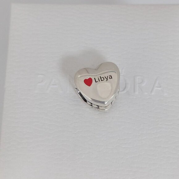 Pandora Libya Flag Heart Charm Bead Pendant - Picture 2 of 8